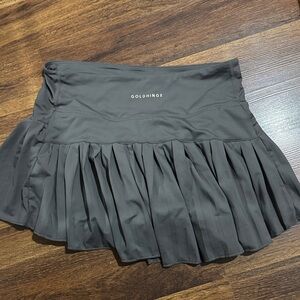 Goldhinge Charcoal Pleated Mini Skirt